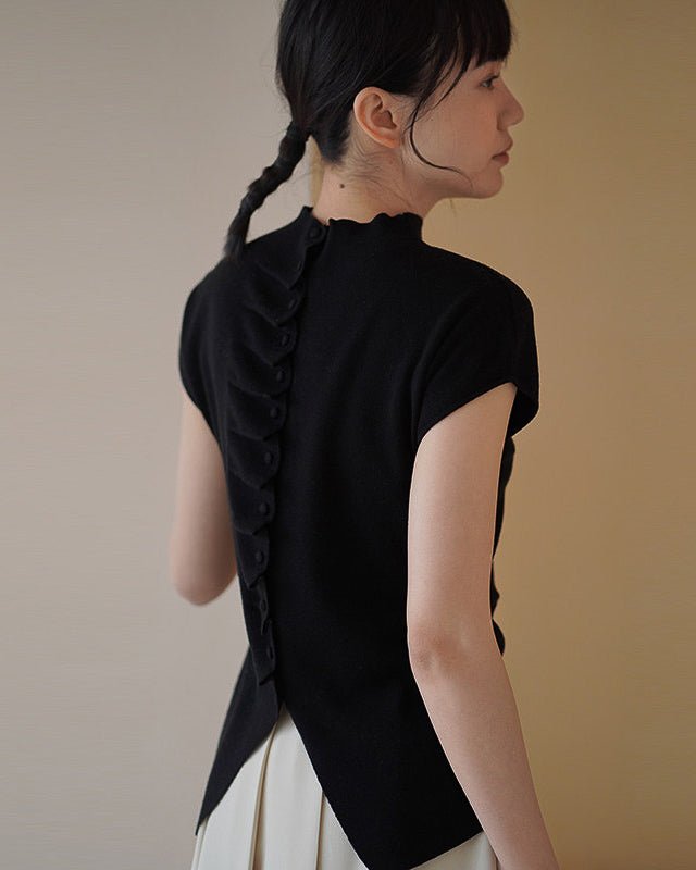 Back Slit Knit Top - atelier hibito