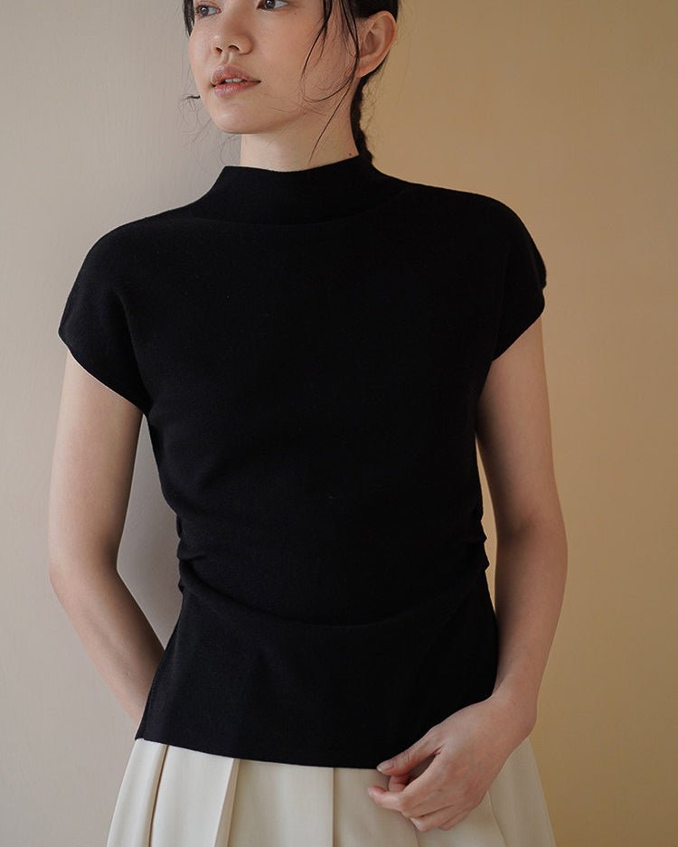 Back Slit Knit Top - atelier hibito