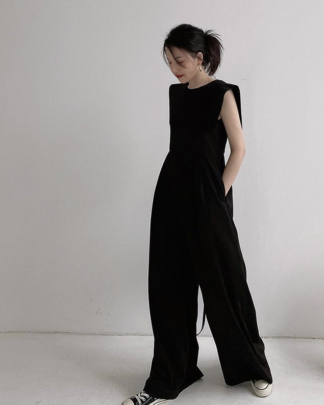-BLACK- Wide Leg Jumpsuit - atelier hibito