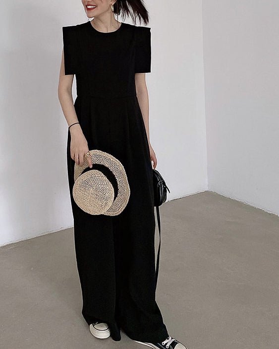 -BLACK- Wide Leg Jumpsuit - atelier hibito