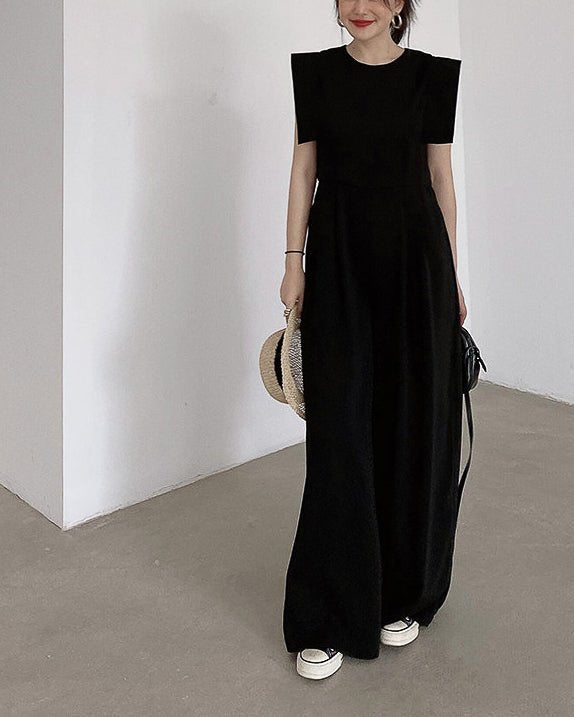 -BLACK- Wide Leg Jumpsuit - atelier hibito
