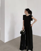 -BLACK- Wide Leg Jumpsuit - atelier hibito