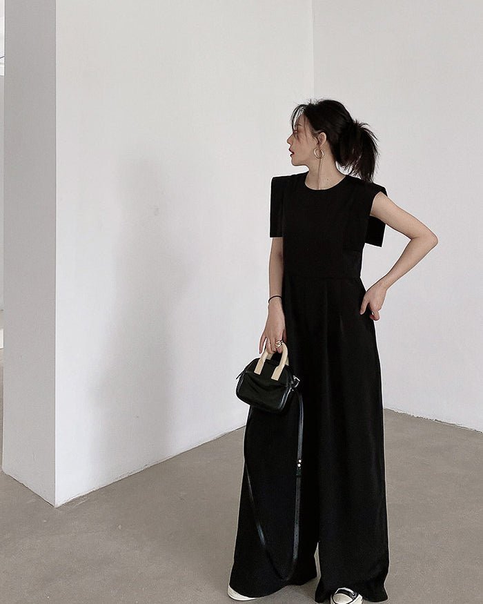 -BLACK- Wide Leg Jumpsuit - atelier hibito