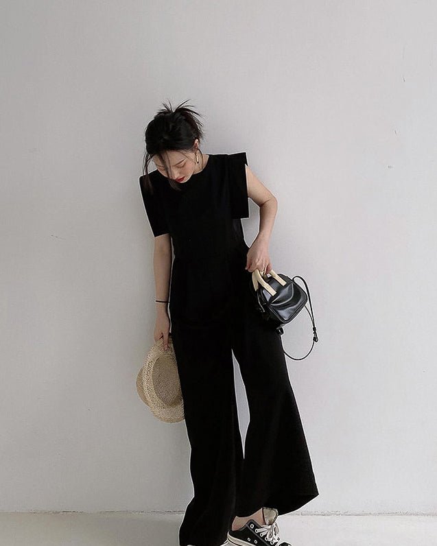 -BLACK- Wide Leg Jumpsuit - atelier hibito