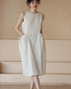 Cotton Stripe One-piece -with Pocket - atelier hibito