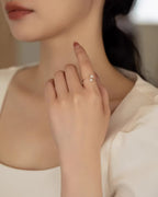 Double Pearl Gold Ring - atelier hibito