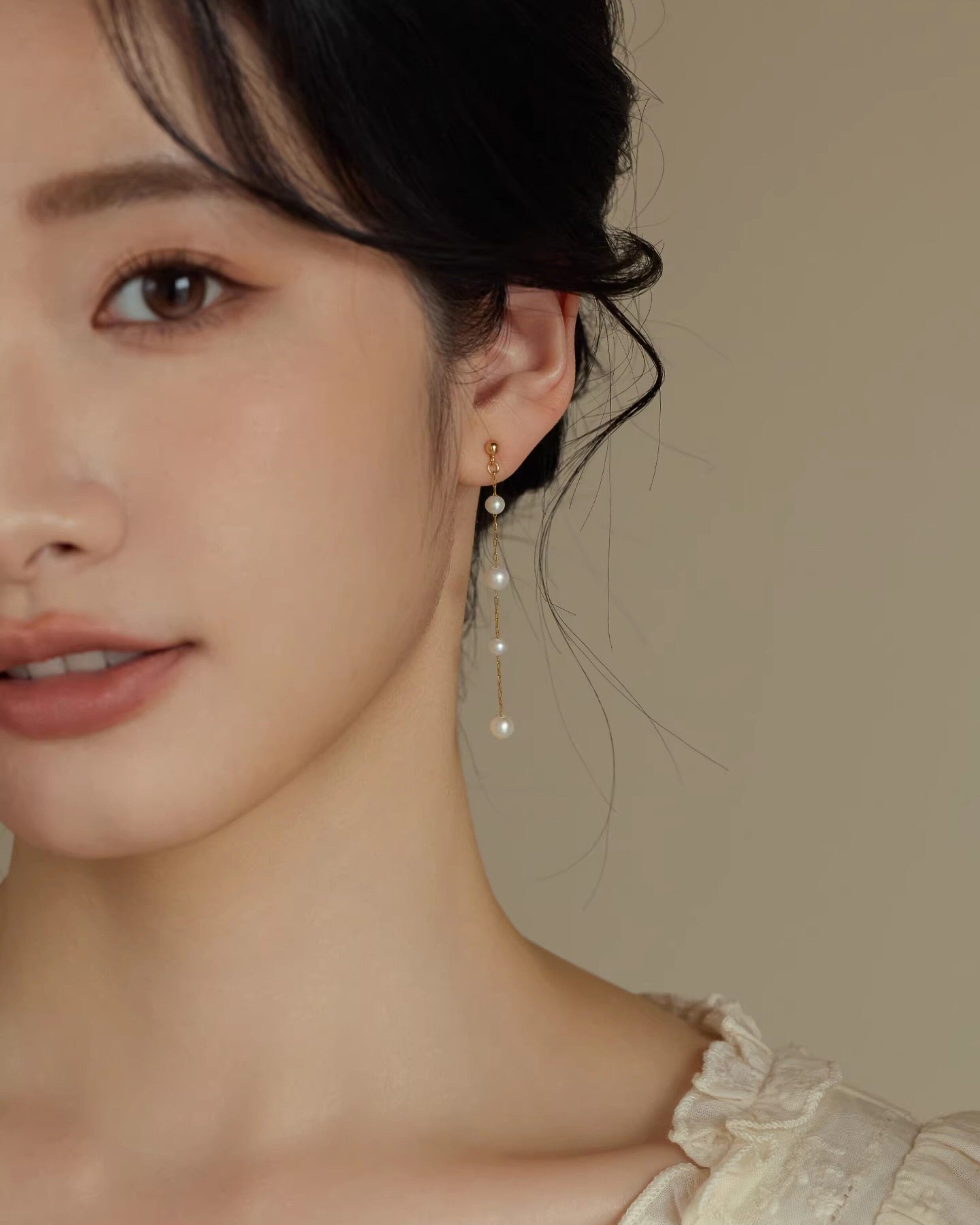 Floating Pearl Pierce - atelier hibito