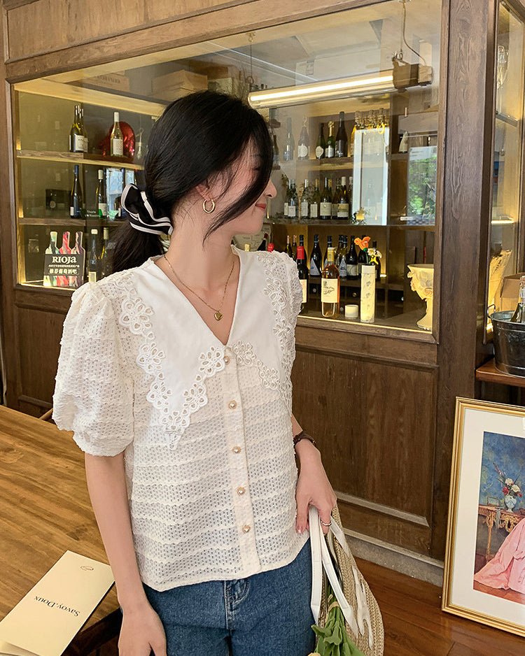 French Lace Collar Blouse - atelier hibito