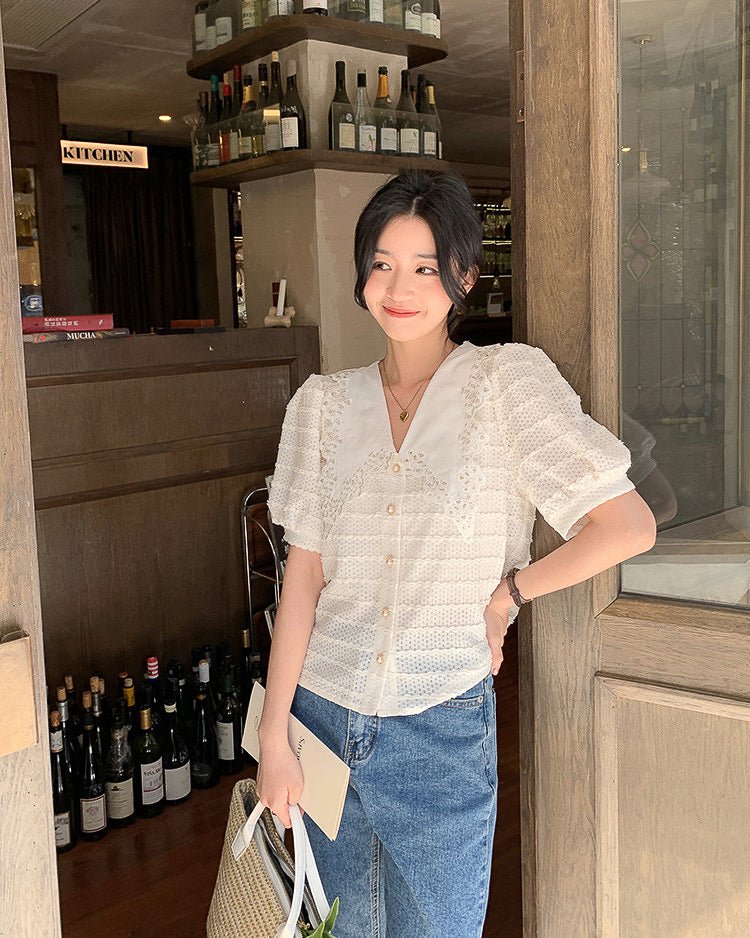 French Lace Collar Blouse - atelier hibito