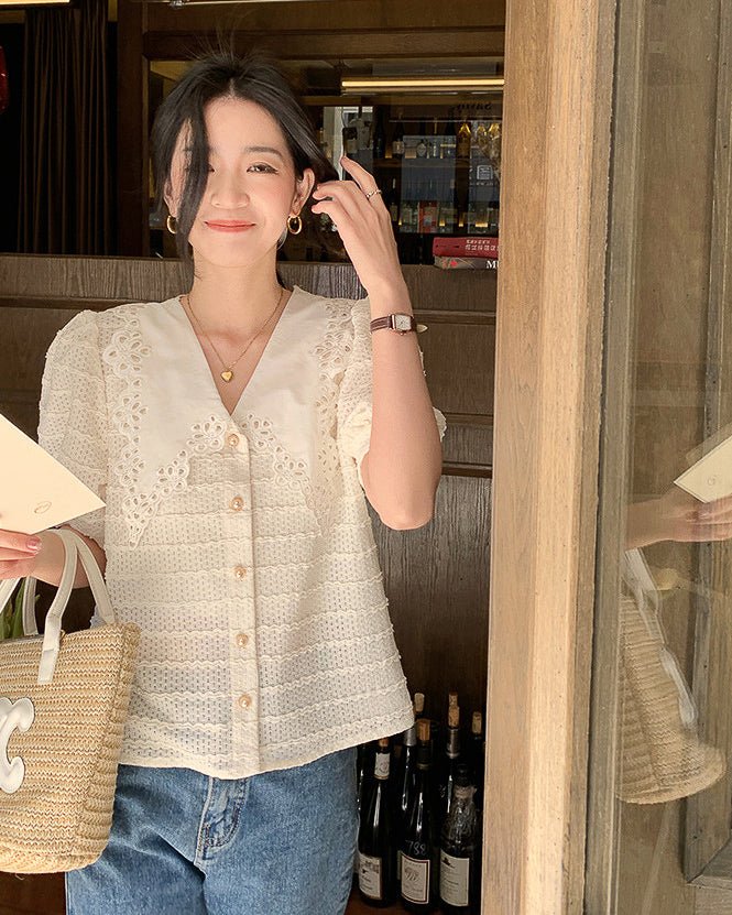 French Lace Collar Blouse - atelier hibito