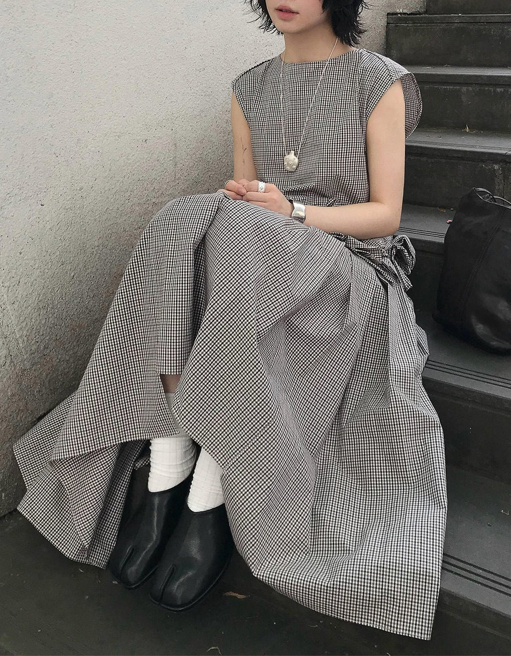 Frill Drape one-piece - atelier hibito