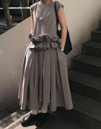 Frill Drape one-piece - atelier hibito