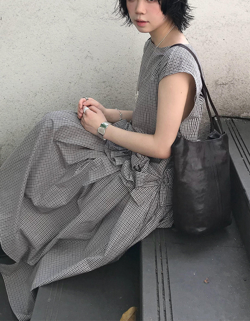 Frill Drape one-piece - atelier hibito
