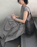 Frill Drape one-piece - atelier hibito