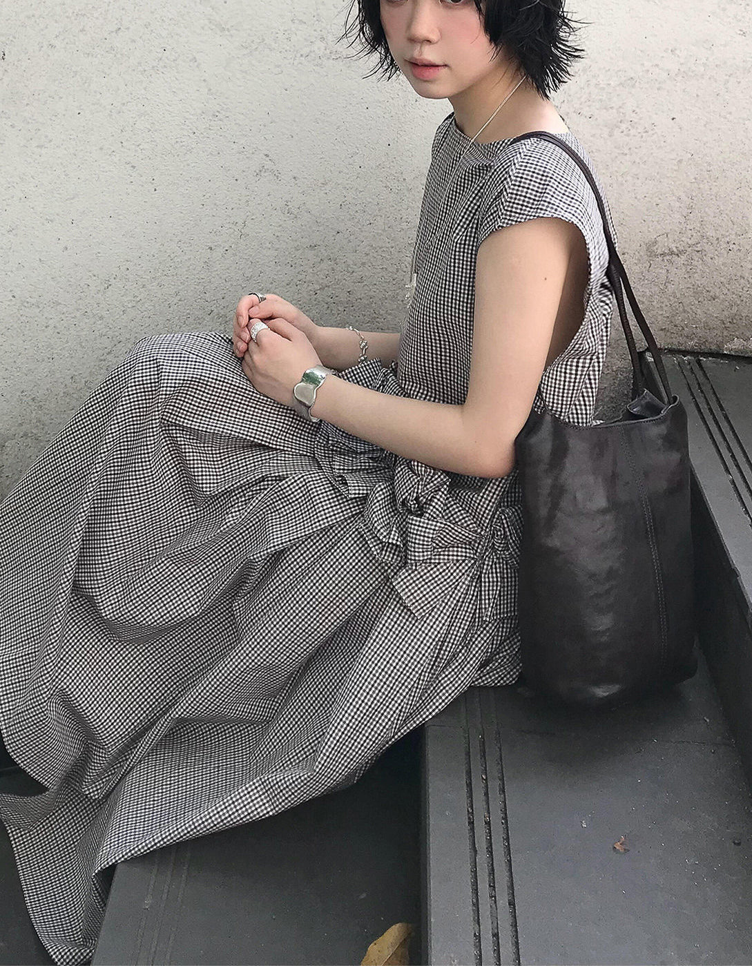 Frill Drape one-piece - atelier hibito