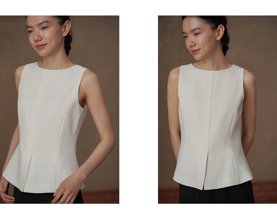Front Slit Sleeveless Top - atelier hibito