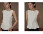 Front Slit Sleeveless Top - atelier hibito