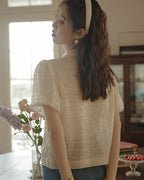 Glitter Puff Blouse - Ivory - atelier hibito