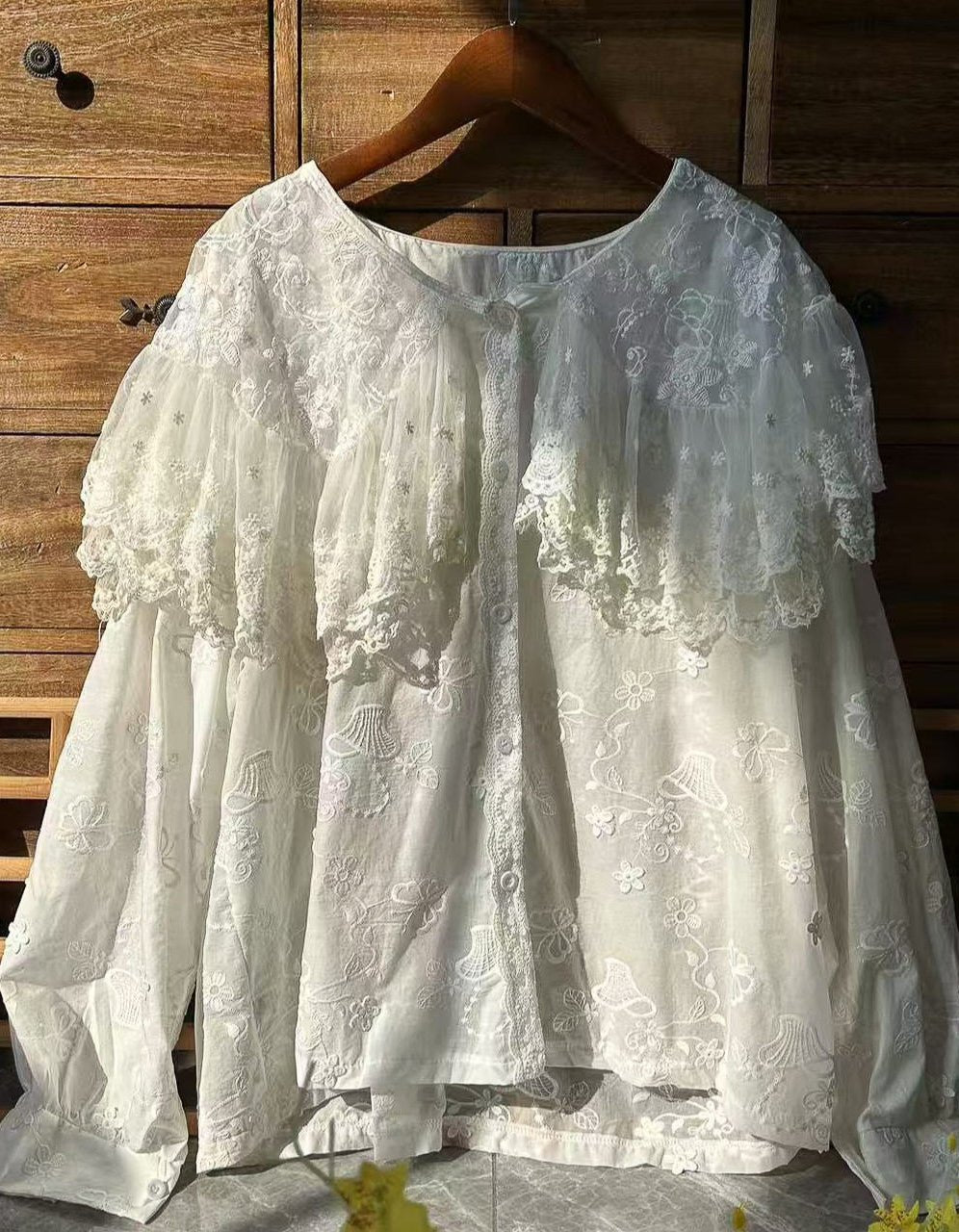 Lace Collar Blouse-antique - atelier hibito