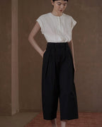 Linen-like Pintuck Blouse - atelier hibito