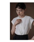 Linen-like Pintuck Blouse - atelier hibito