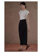Linen-like Pintuck Blouse - atelier hibito