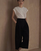 Linen-like Pintuck Blouse - atelier hibito