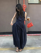 NonSleeve Cocoon one-piece - Navy - atelier hibito