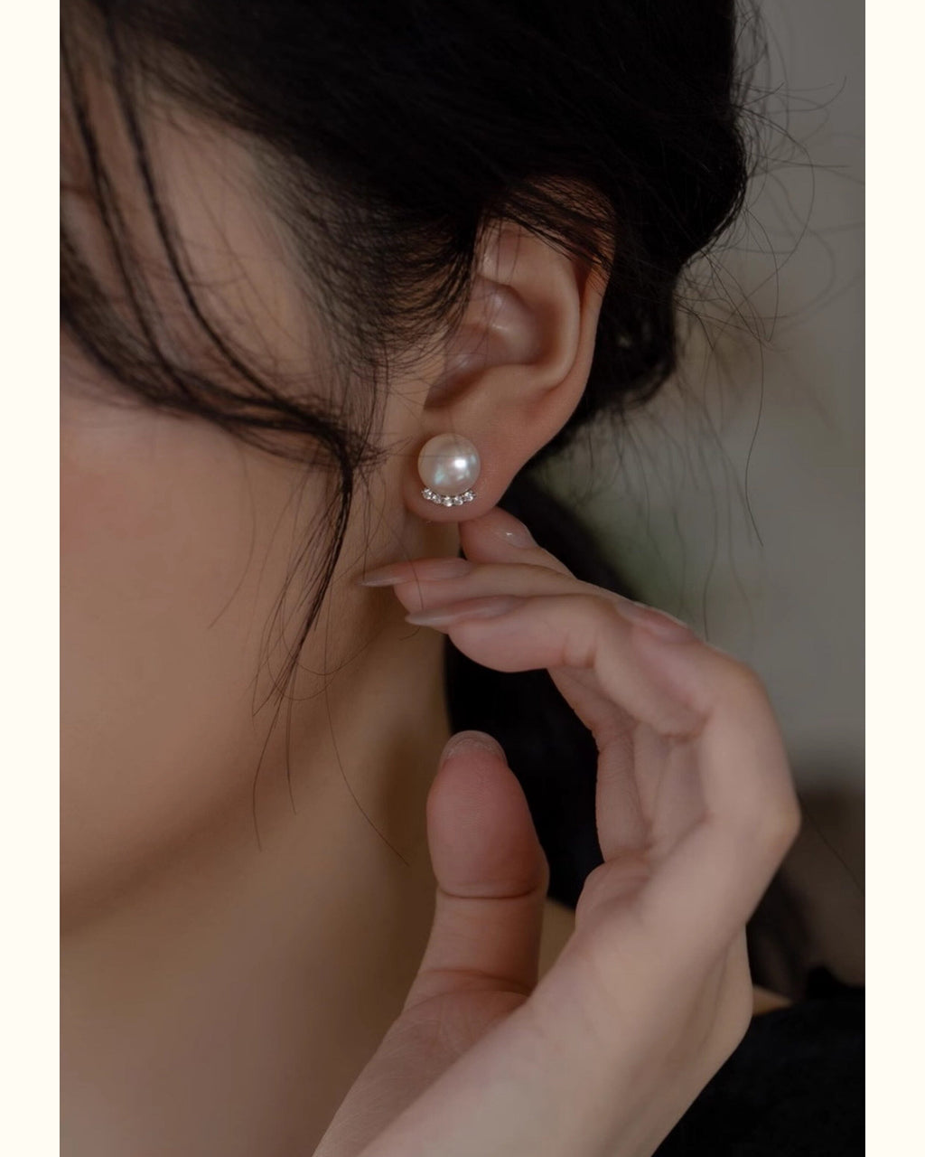 Pearl & Pavé Stud Pierce - atelier hibito
