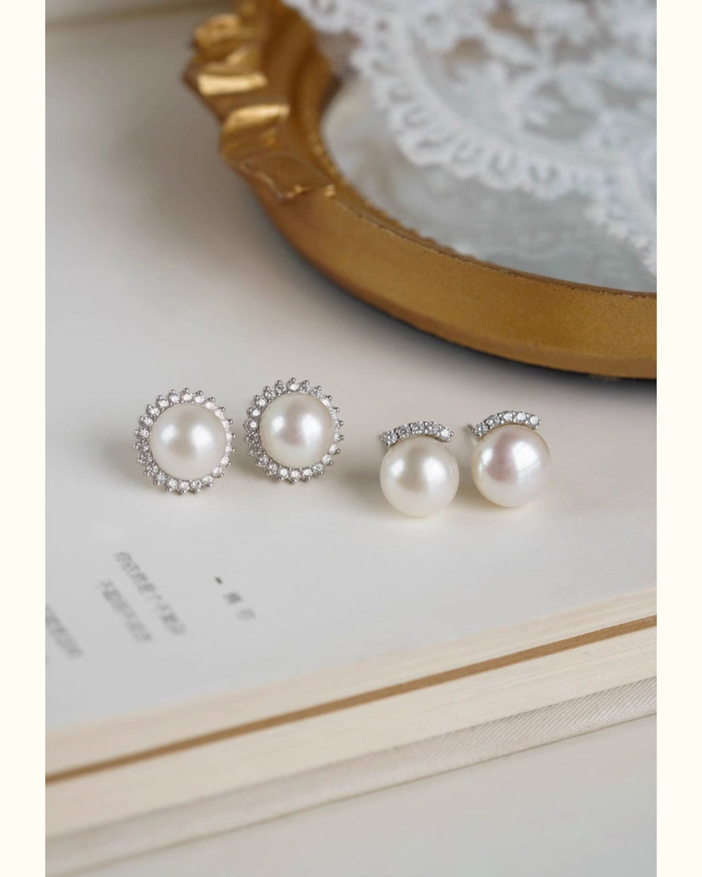 Pearl & Pavé Stud Pierce - atelier hibito