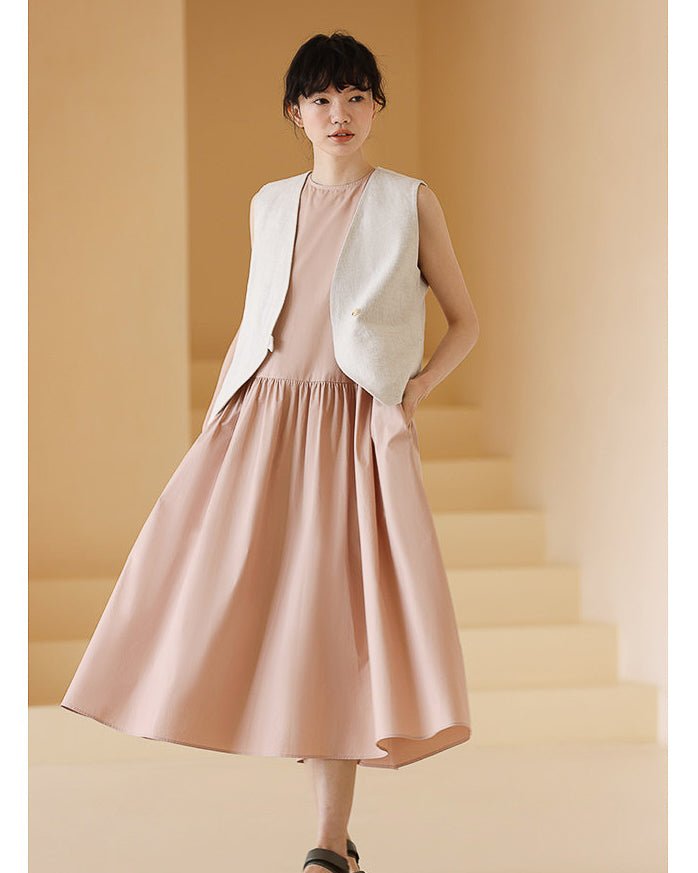 Petal Pink Flare One-piece - atelier hibito