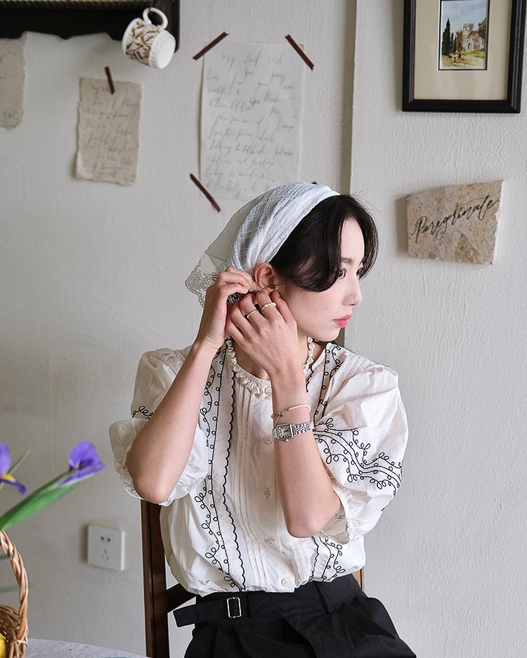 Provence Embroidery Blouse - atelier hibito