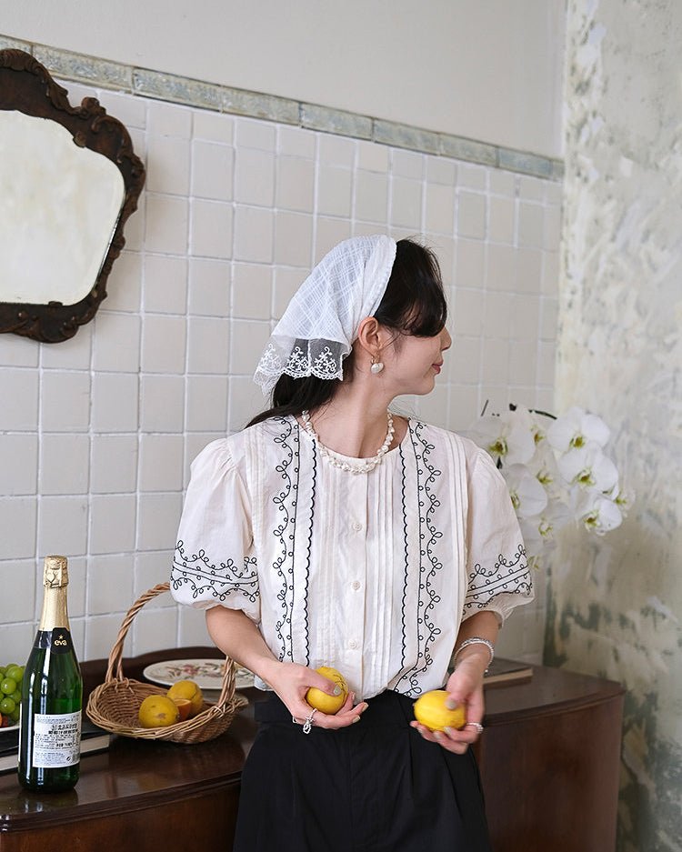 Provence Embroidery Blouse - atelier hibito