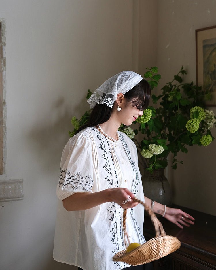 Provence Embroidery Blouse - atelier hibito