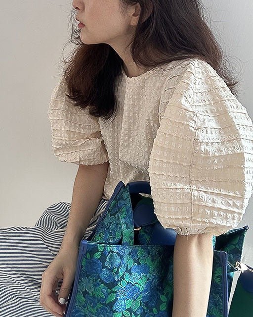 Puff Sleeve Blouse - Cream - atelier hibito
