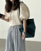 Puff Sleeve Blouse - Cream - atelier hibito