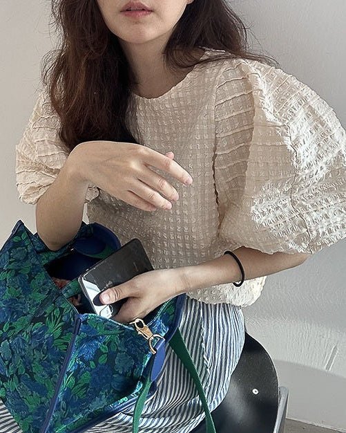 Puff Sleeve Blouse - Cream - atelier hibito