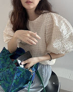 Puff Sleeve Blouse - Cream - atelier hibito