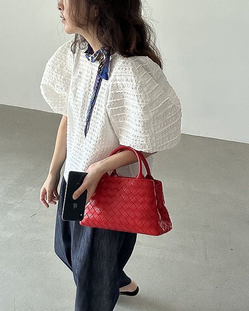 Puff Sleeve Blouse - White - atelier hibito