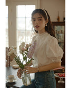 Puff Sleeve Lace Blouse - atelier hibito