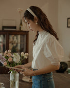 Puff Sleeve Lace Blouse - atelier hibito