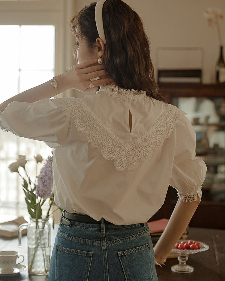 Puff Sleeve Lace Blouse - atelier hibito