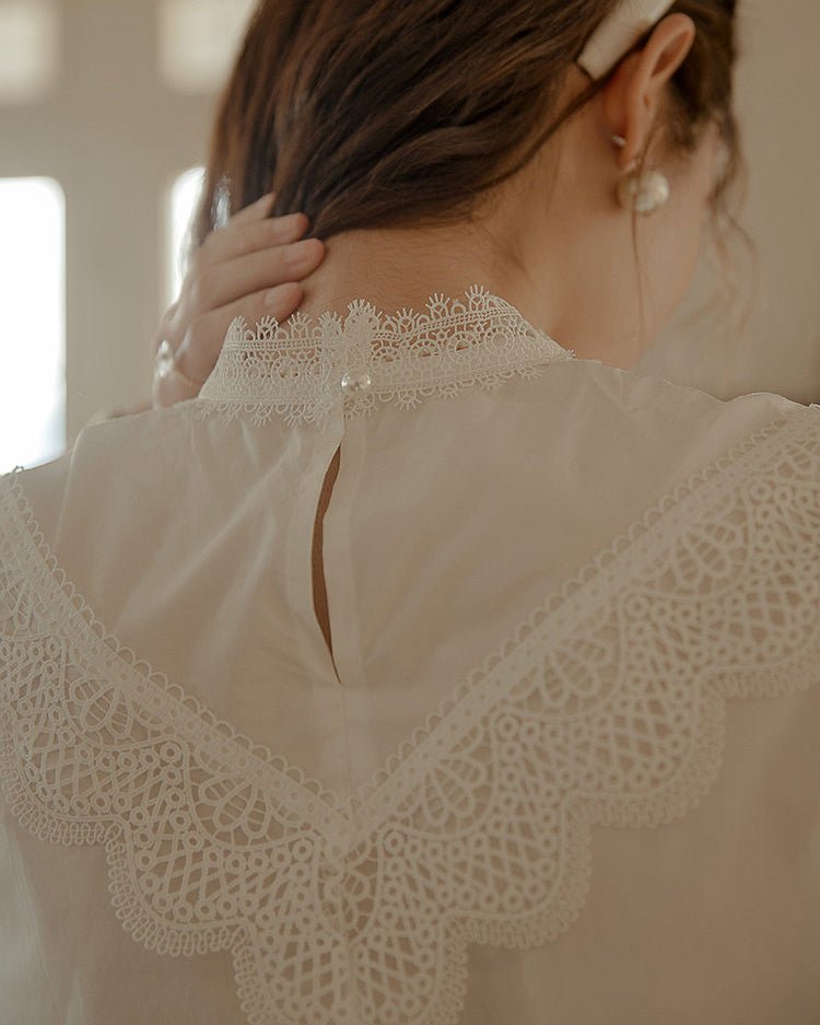 Puff Sleeve Lace Blouse - atelier hibito