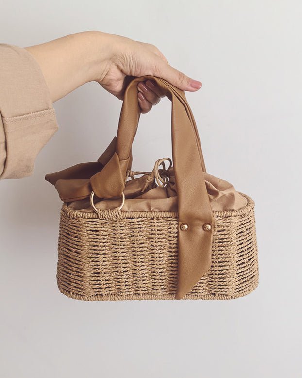 リボンカゴバッグ ミニ ナチュラル レディース - atelier hibito