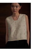 Sparkle Bead Tweed Top - atelier hibito