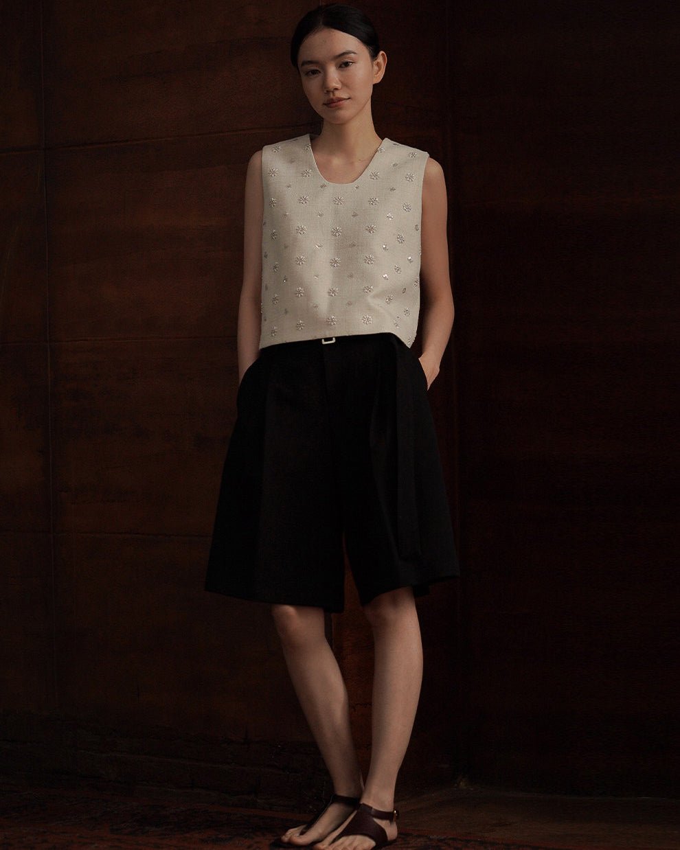 Sparkle Bead Tweed Top - atelier hibito