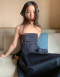 Strapless Cocoon one-piece - Black - atelier hibito
