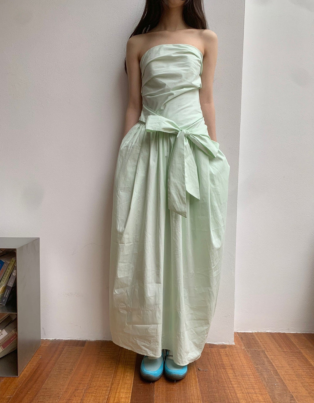 Strapless Cocoon one-piece- Mint - atelier hibito