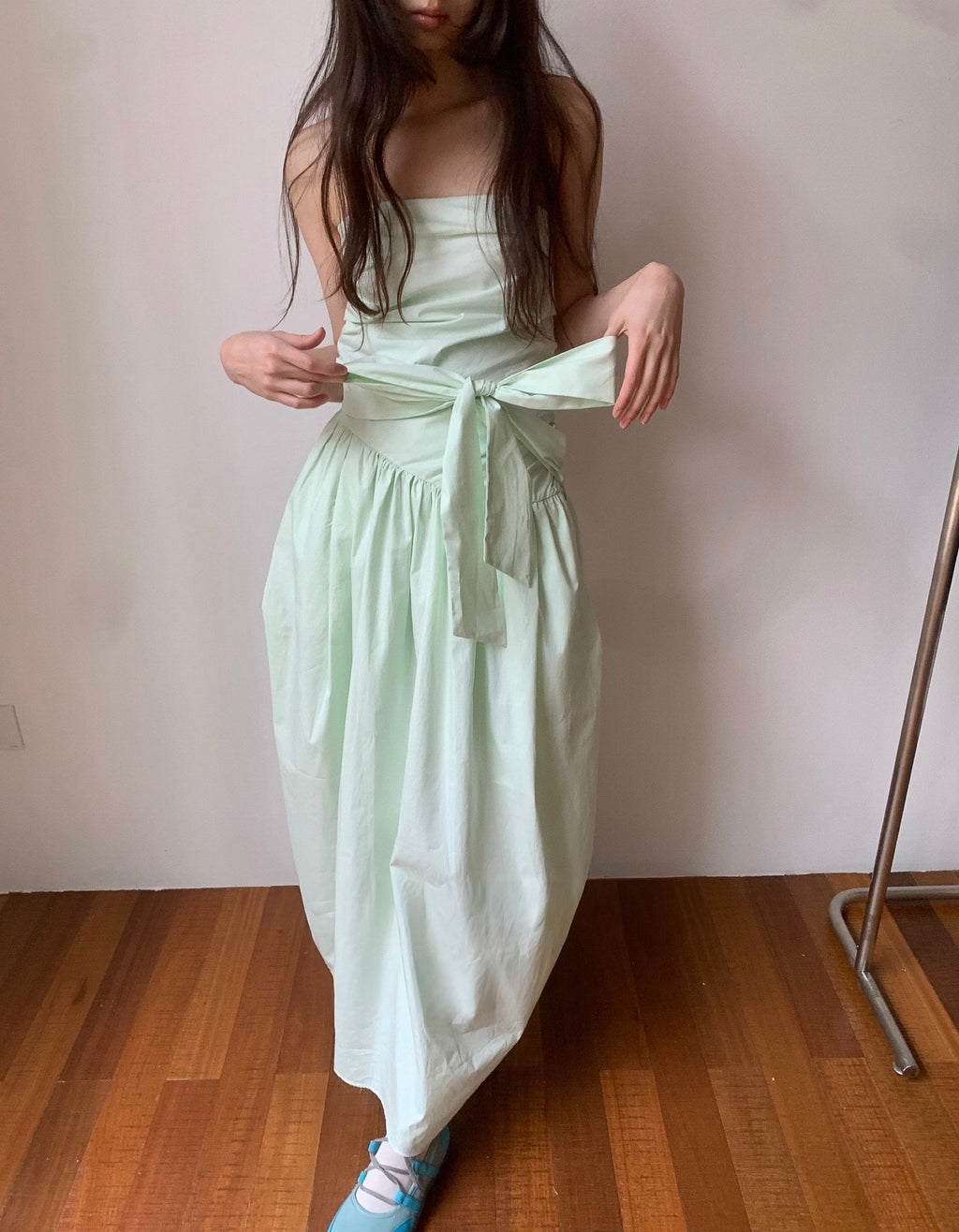 Strapless Cocoon one-piece- Mint - atelier hibito