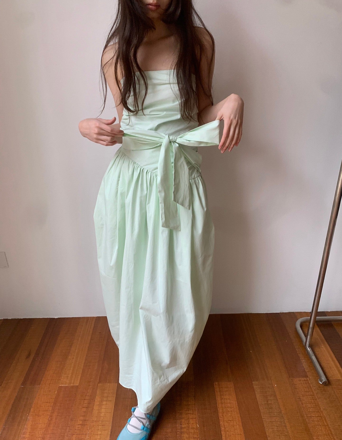 Strapless Cocoon one-piece- Mint - atelier hibito